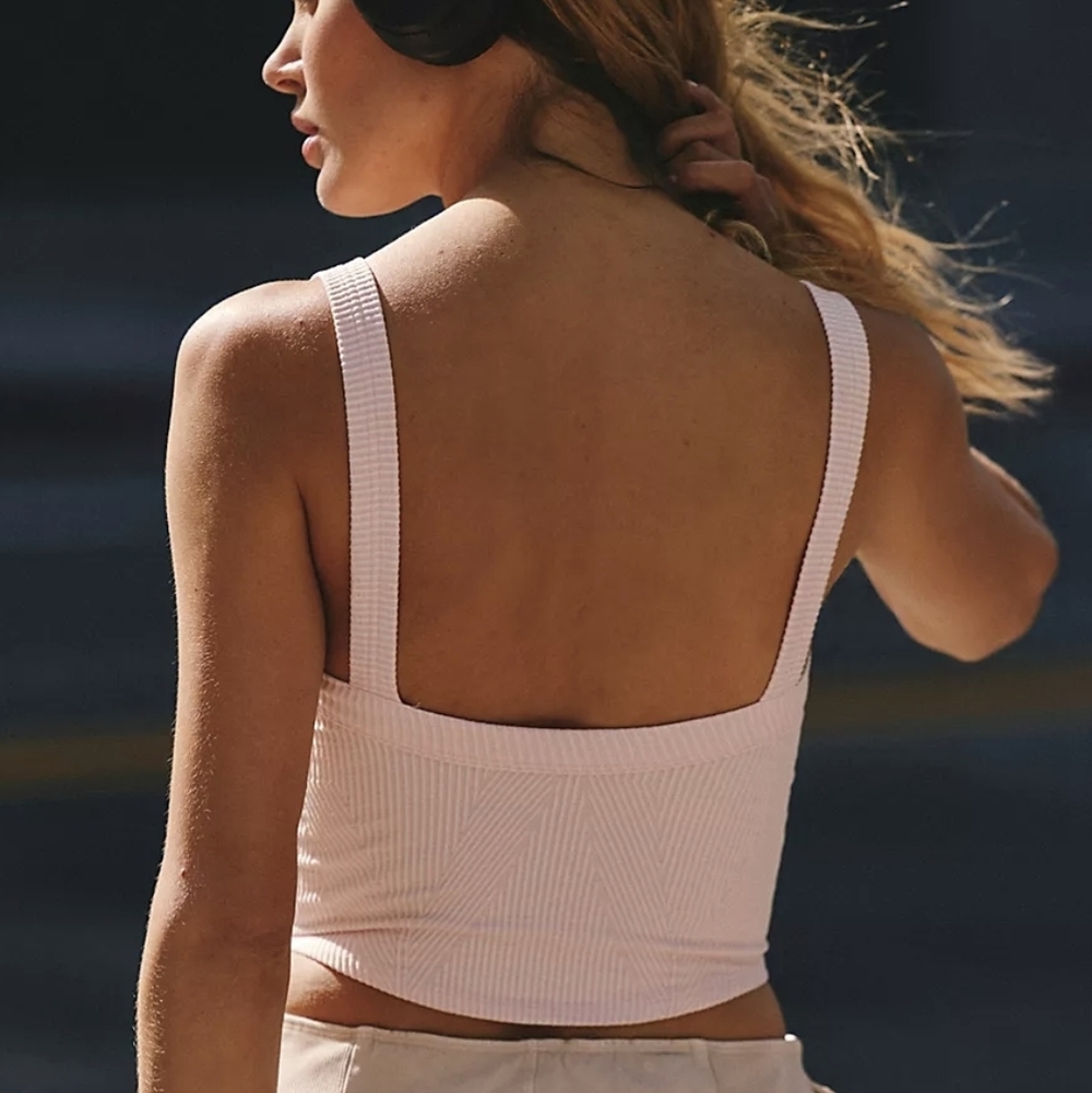 NWT Free People Rosewater Combo Perfectly Plaited Cropped Tank - Picture 2 of 4